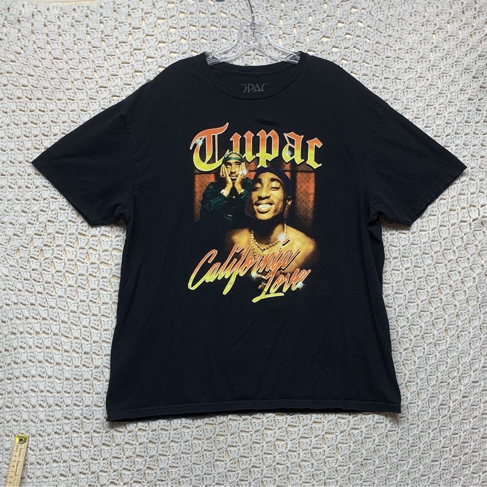 Tupac Shakur T Shirt‎ Mens XL Black California 100%Cotton 2PAC